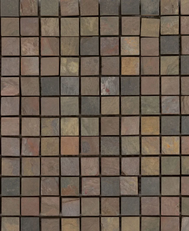 Mosaic Slate Natural Multicolor 2.3x2.3 cm - Indoor and Outdoor | Ideal for Showers, Bathrooms, Kitchens