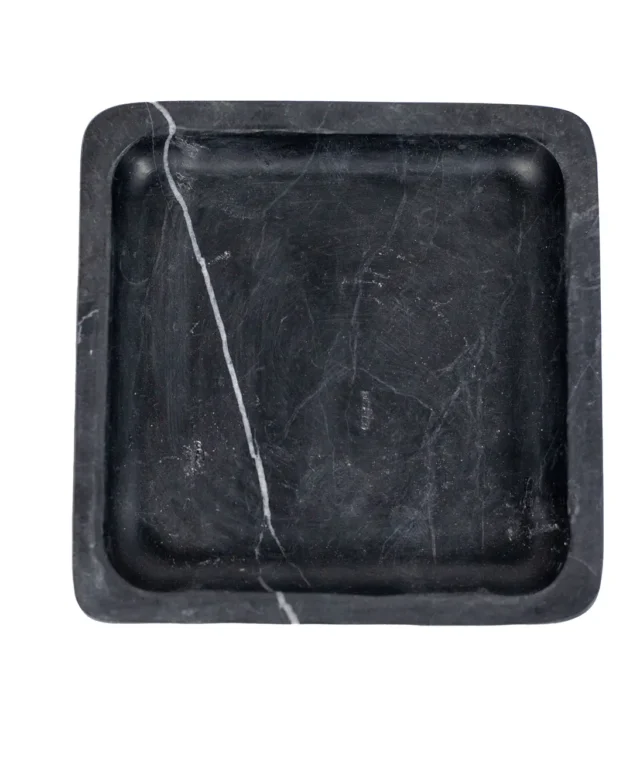 Nero Marble Decorative Squared Tray, 15 x 15 x 2.5 cm