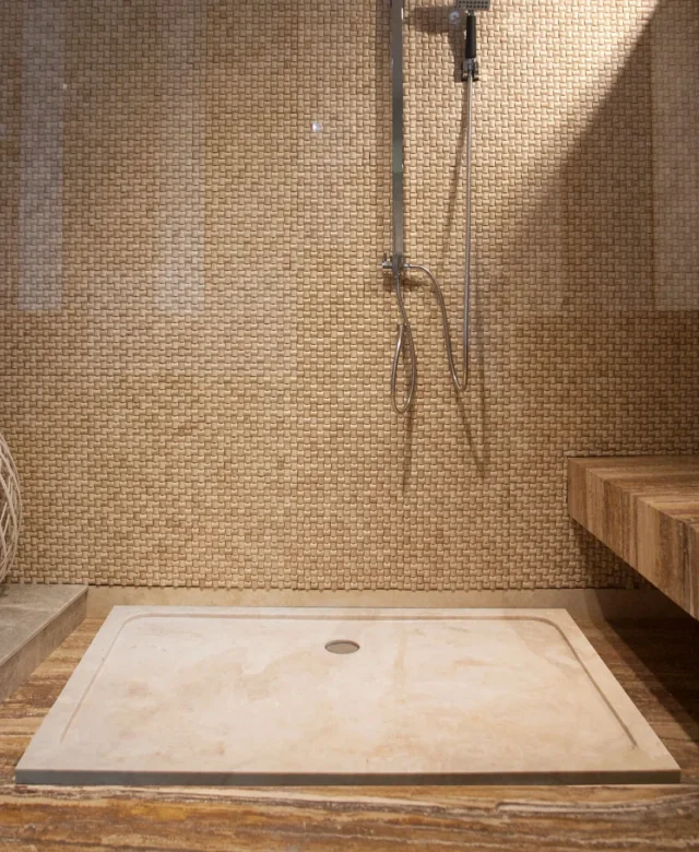 Shower Tray - Cappuccino Marble ULTRA FLAT, 120 x 80 x 3 cm